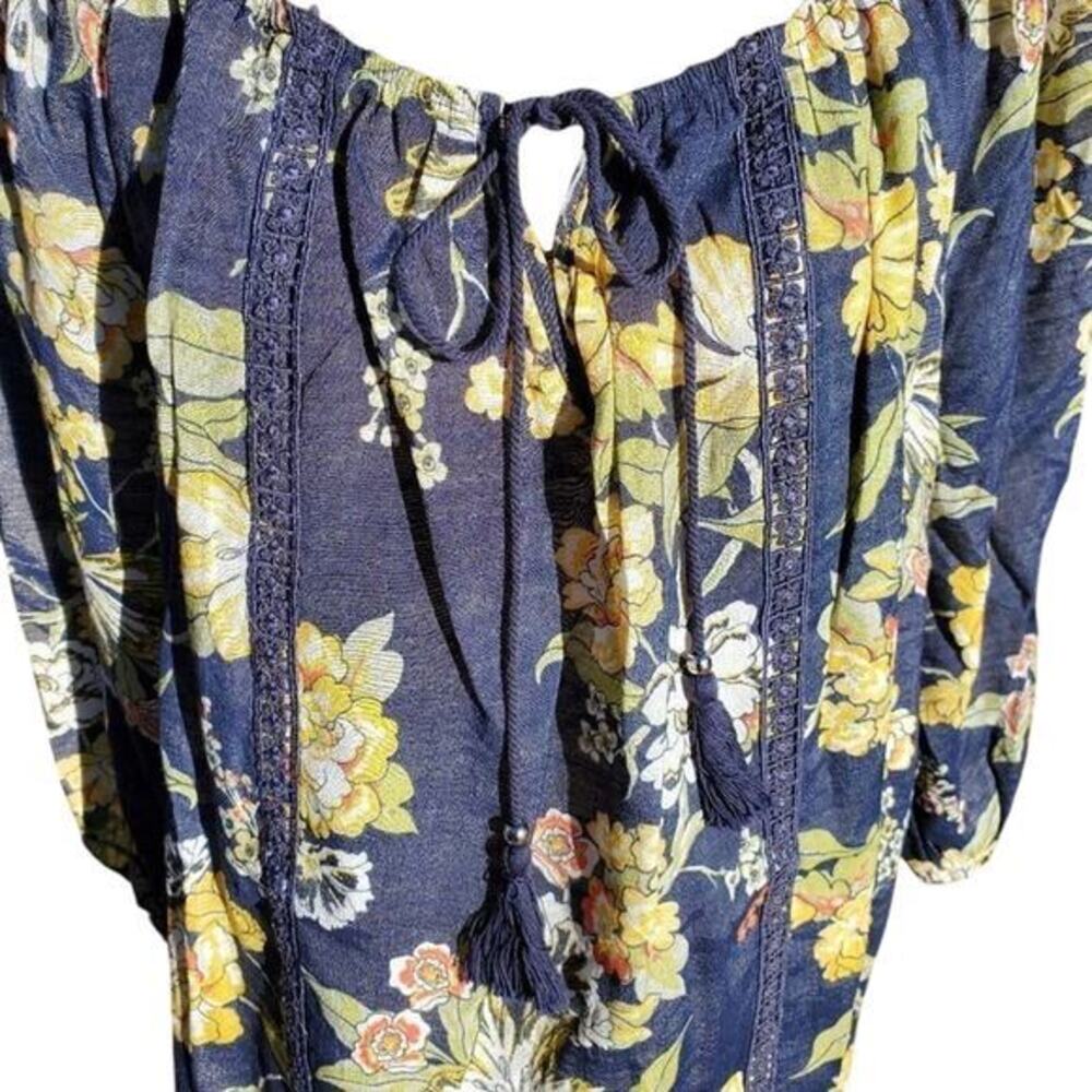 UNIQUE spectrum floral lace boho peasant blouse plus size 3X NEW!!!! - Picture 3 of 9